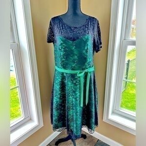 ALFRED ANGELO | Lace Overlay Cocktail Dress